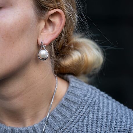 zilver oorstekers parel markasiet