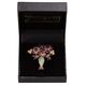 Zilver Bloemenvaas broche en hanger edelsteen