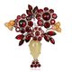 Bloemenvaas broche en hanger edelsteen
