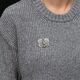 Zilveren broche bezet met labradoriet pareltjes en markasiet