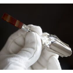Suikerschep agaten handvat gemaakt rond 1910