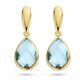 Geelgouden oorhangers blauw topaasjes