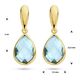 Geelgouden oorhangers blauw topaasjes