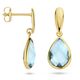 Geelgouden oorhangers blauw topaasjes