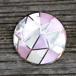 MY iMenso 33 mm Grande insignia mozaiek roze wit