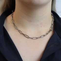 Boccia titanium collier paperclip schakel 08059-01