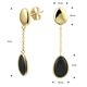 3 delige set goud onyx zwart rutiel collier en oorbellen en armband sieradenset