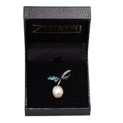 Zilveren hanger vlinder peridot topaas amethist parel