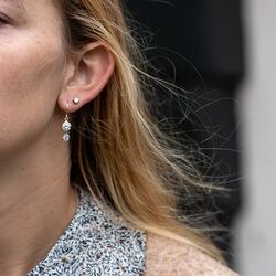 Roséverguld oorbellen zirconia E4917C Elements