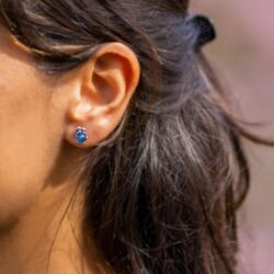 Rabinovich oorstekers Crown blauw chalcedoon