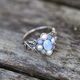 Zilveren ring met pareltjes en opaal