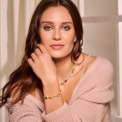 Geelgouden armband diverse edelstenen