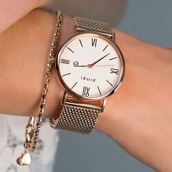 Rosé horloge witte wijzerplaat ziw508M Zinzi roman