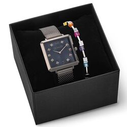 Coeur de Lion Gift set Anthraciet horloge met armband