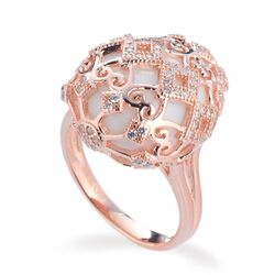 Tsars Collection rosé ring zirkoon wit agaat