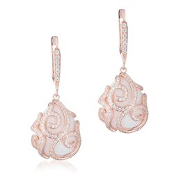 Tsars Collection rosé oorhangers wit agaat