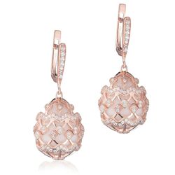 Tsars Collection rosé vergulde zilveren oorbellen Alexandra collectie