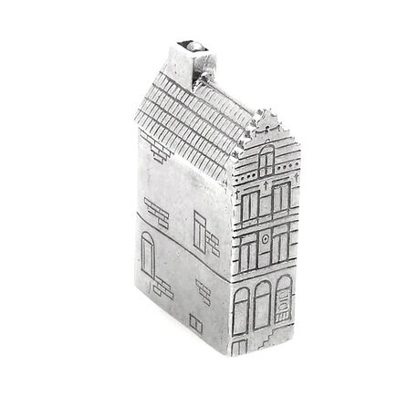 Zilveren miniatuur grachtenhuisje grachtenpand pakhuisje