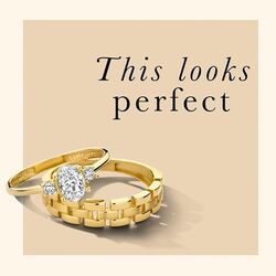 Gelegouden ring bezet met zirkonia's