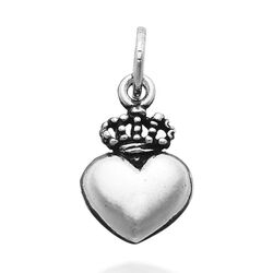 Zilveren bedel hart met kroon voor bedelarmband van Raspini