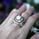 Zilveren ring camee met bloem van Diluca Cameo Italiano