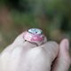 Zilveren ring camee met roze emaille Diluca