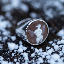 zilver ring camee Tinkerbel van Diluca