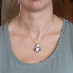 Zilveren hanger camee wit portret Diluca Cameo Italiano