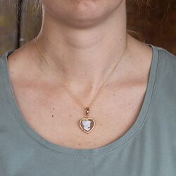 Verguld zilver hanger hartcamee portret Diluca Cameo Italiano