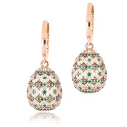 Tsars Collection rosé oorhangers wit groen