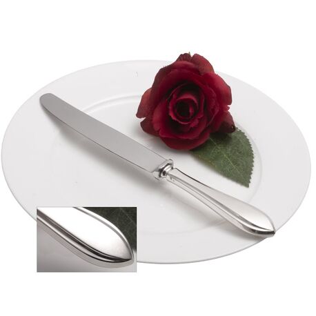 Dessertmes met een zilveren heft in model puntfilet L. de Jong te Schoonhoven in 2001