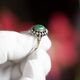 Vintage gouden ring groene jade met roosdiamanten