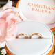 Roségouden dames trouwring met 5 prinses geslepen diamanten van Christian Bauer