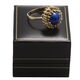 Geelgouden ring met lapis lazuli, vintage