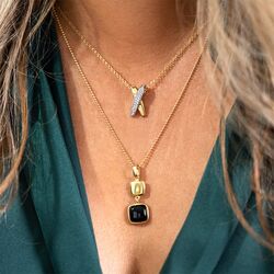 Zinzi cross-over bicolor hanger wit zirkonia ZIH2240