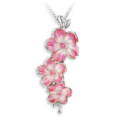 Nicole Barr zilveren Pink Cherry Blossom Sapphire collier