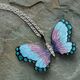 Zilver hanger vlinder met saffier Nicole Barr