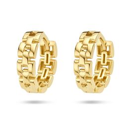 Gouden oorringen met vierkante schakels