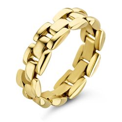 Gouden ring met flexibere schakels