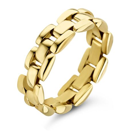 Gouden ring met flexibere schakels