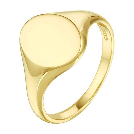 Gouden graveerring glad ovaal