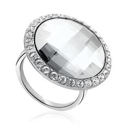 Zinzi ring wit groot kristal Zir628