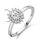 Zilveren zirkonia ring Halo