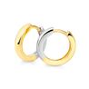 Bicolor gouden creolen 14 x 3 mm
