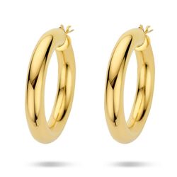 Verguld zilver oorringen 6 mm dik