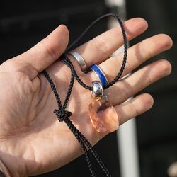 Heide Heinzendorff zwart koord collier verguld