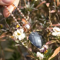 Heide Heinzendorff rosé bolletjes collier zilver 90 cm K1398