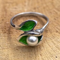 GL Timeless Classics zilveren  ring calla kelk aronsbloem groen