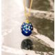 Tatiana Faberge donker blauwe zilveren ei hanger emaille met zirkoon F015B