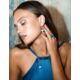 Tatiana Fabergé rose vergulde zilveren oorbellen licht blauw